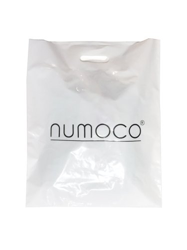 0-3 White bag with black logo numoco