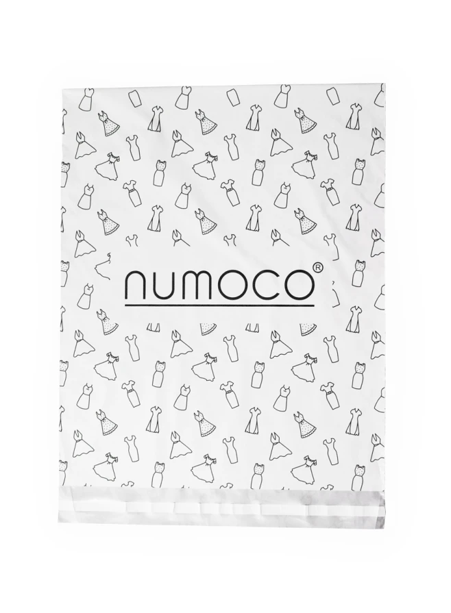 0-7 Large foil transport bag - white gloss + black numoco logo