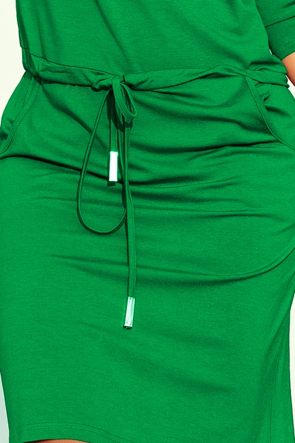 13-95 Sports dress with binding and pockets - green