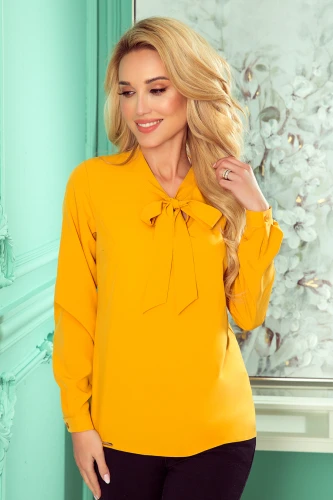140-13 Blouse with bond - mustard color