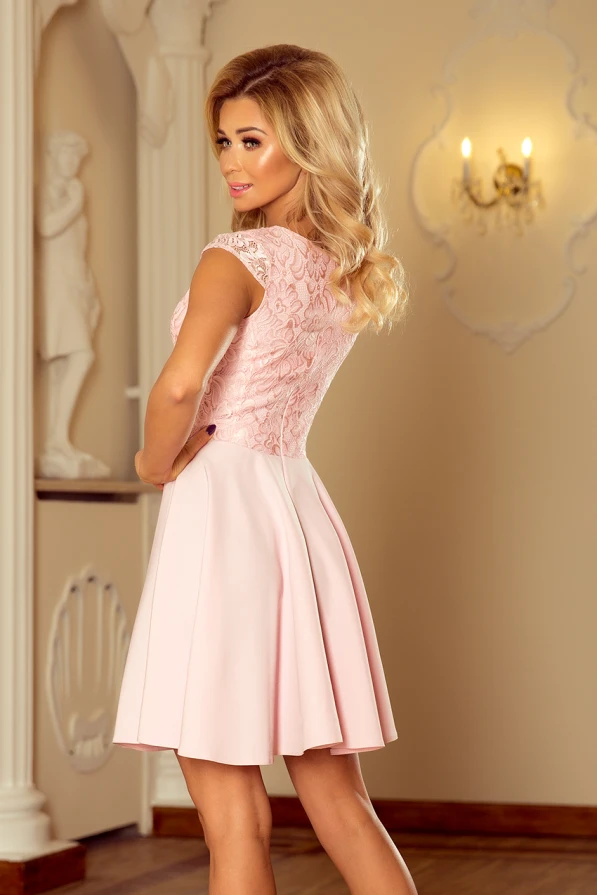 157-4 Dress MARTA with lace - pastel pink