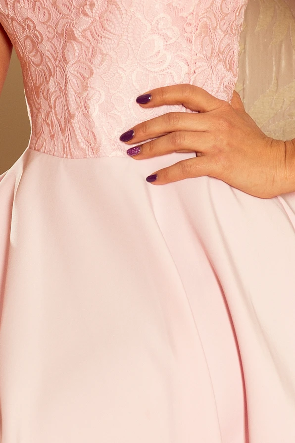 157-4 Dress MARTA with lace - pastel pink