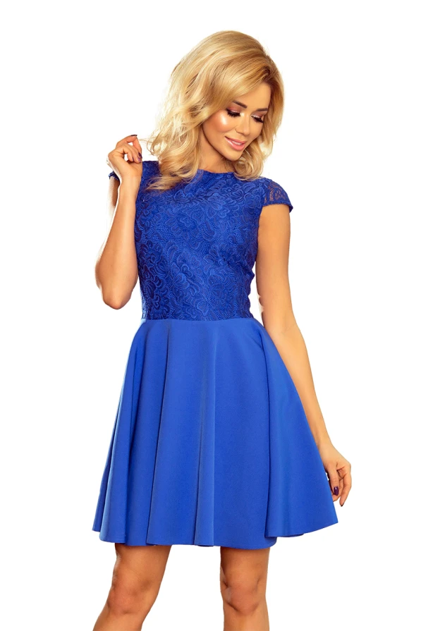 157-5 Dress MARTA with lace - royal blue