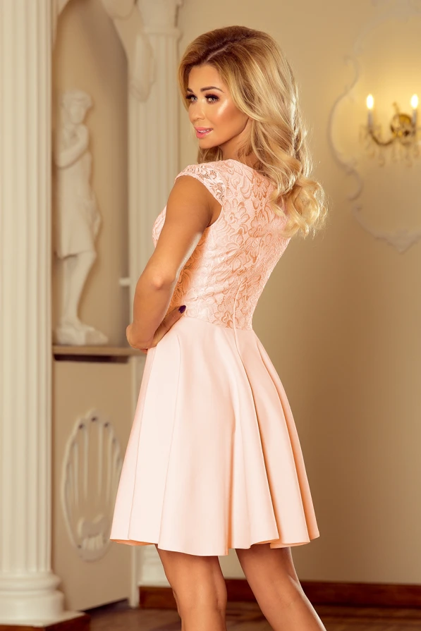 157-7 Dress MARTA with lace - peach