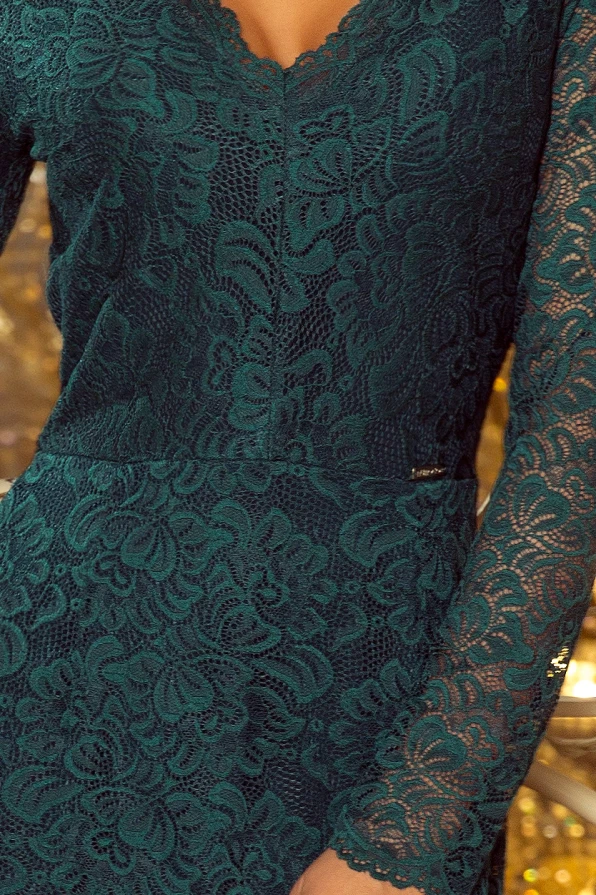 170-3 Lace dress with neckline - green