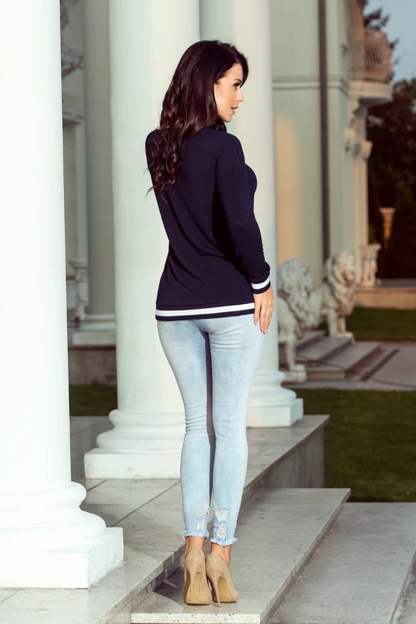 222-1 Comfortable sweatshirt - navy blue