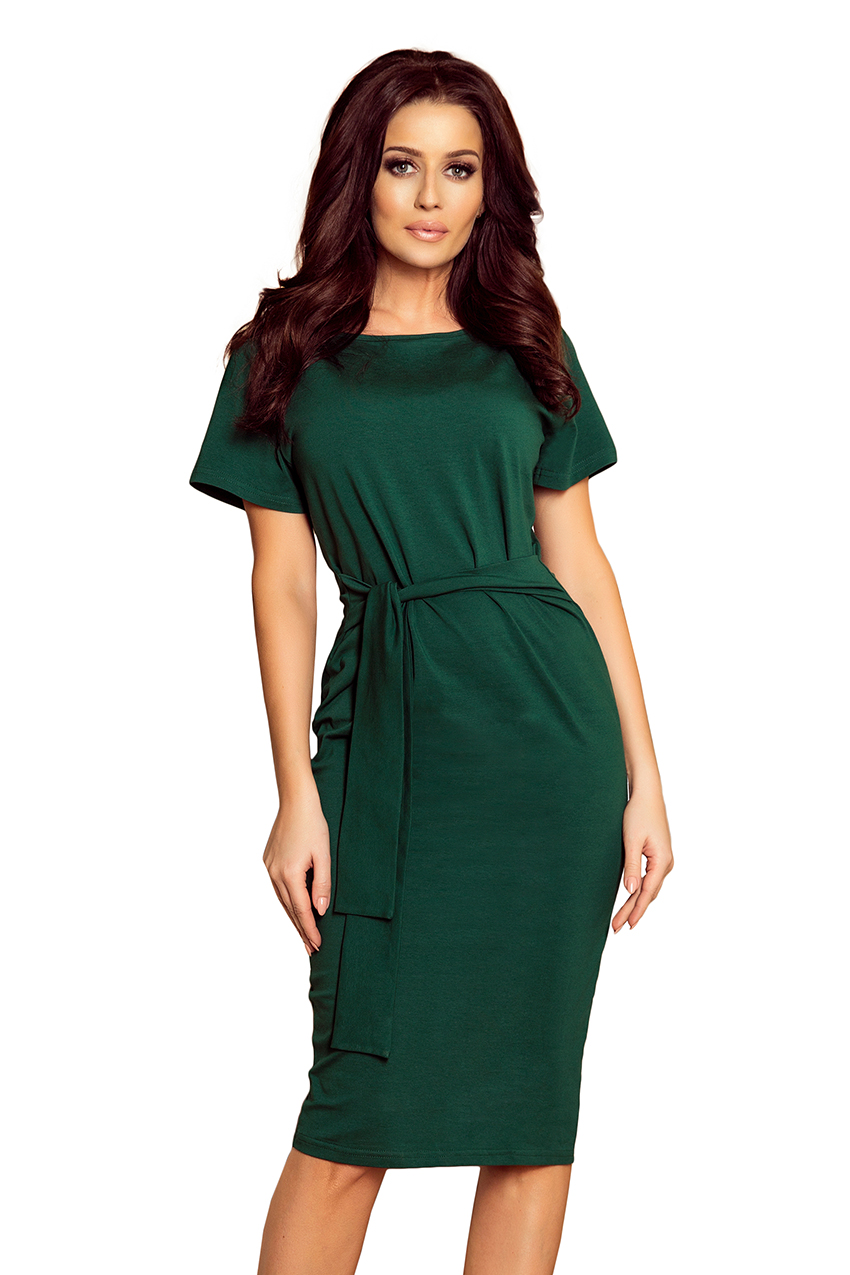 Dark green short sleeve dress online