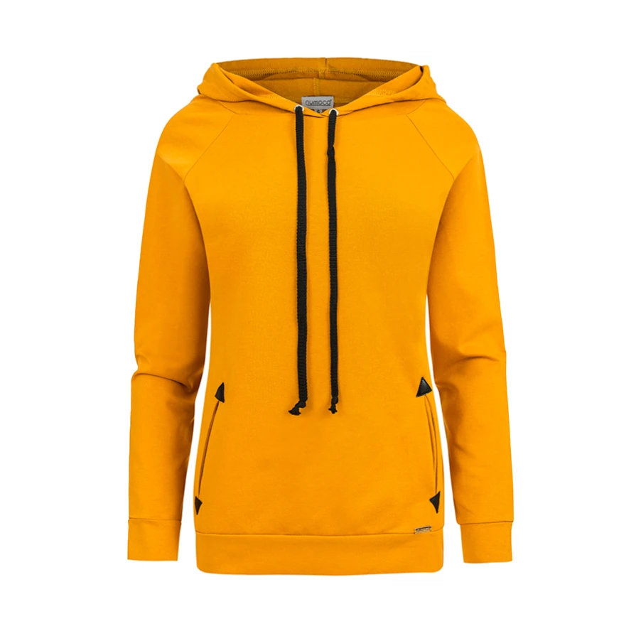 262-1 Hooded sweatshirt with pockets - mustard