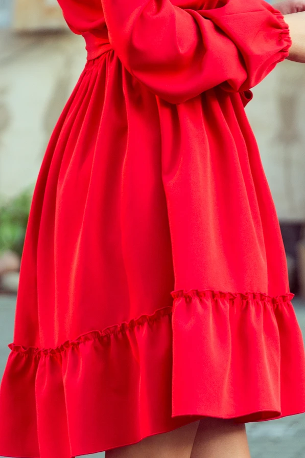 265-4 DAISY Dress with frills - RED