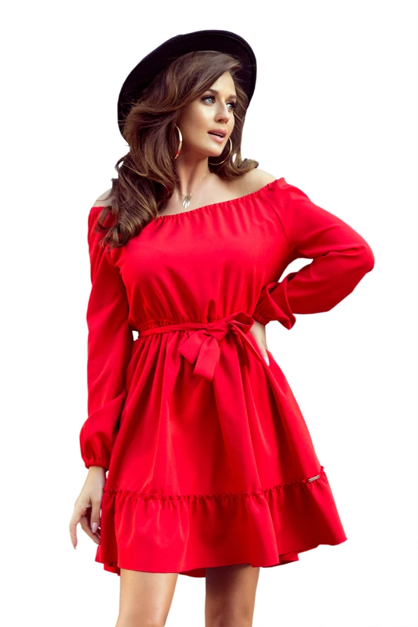 265-4 DAISY Dress with frills - RED