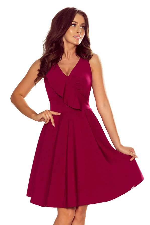 274-1 ANITA Frill dress - burgundy