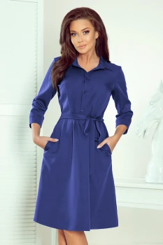 286-2 SANDY Flared shirt dress - Classic blue