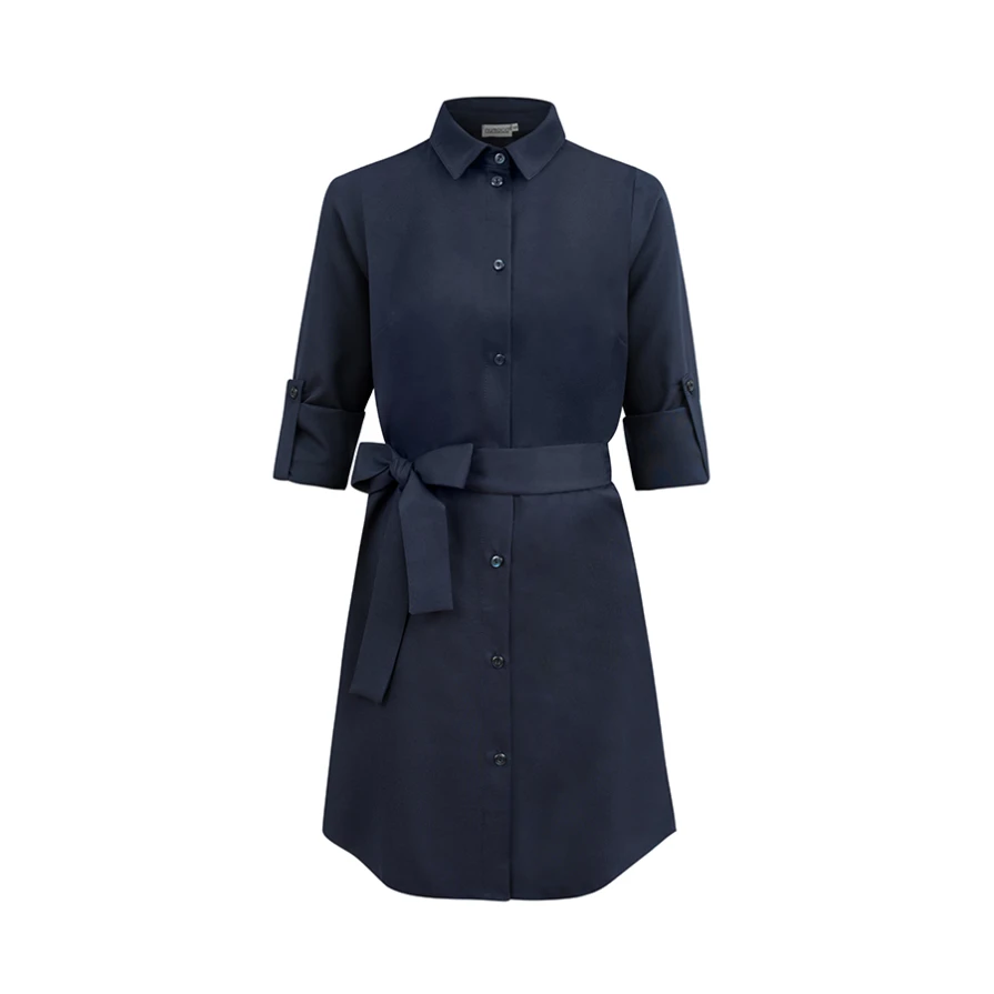 288-1 Shirt dress with buttons - dark blue