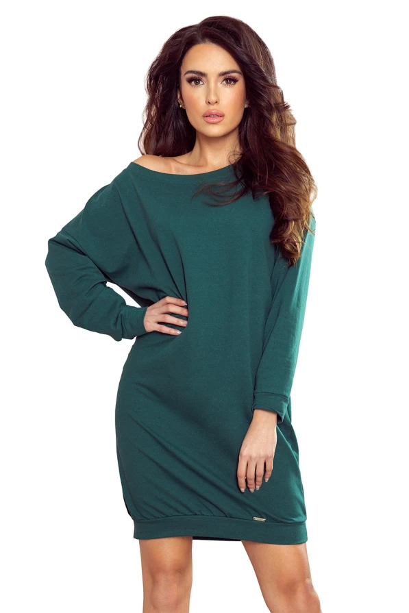293-1 OVERSIZE Loose sweatshirt dress - green