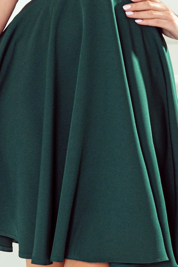 393-1 ROSALIA Feminine dress with neckline and bows - green