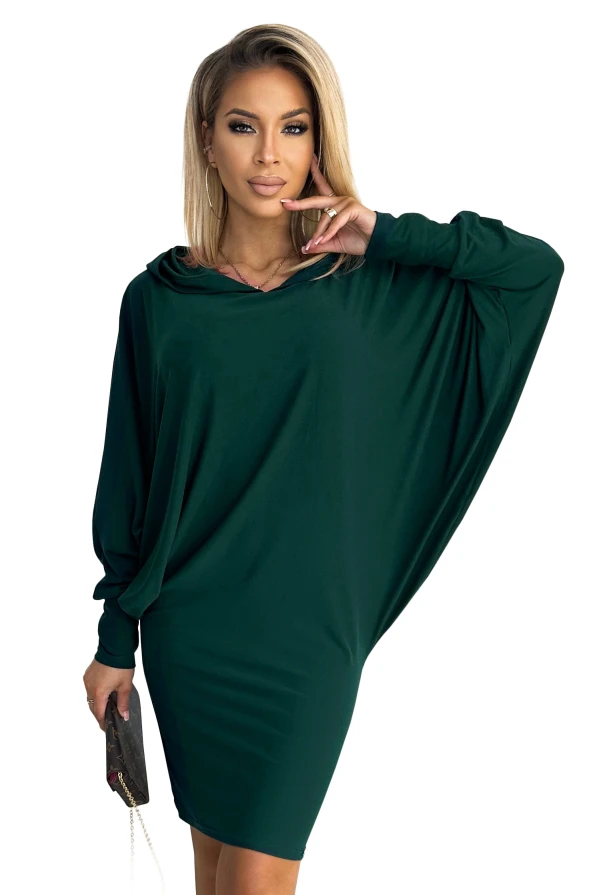 400-1 Bat dress with a hood - green