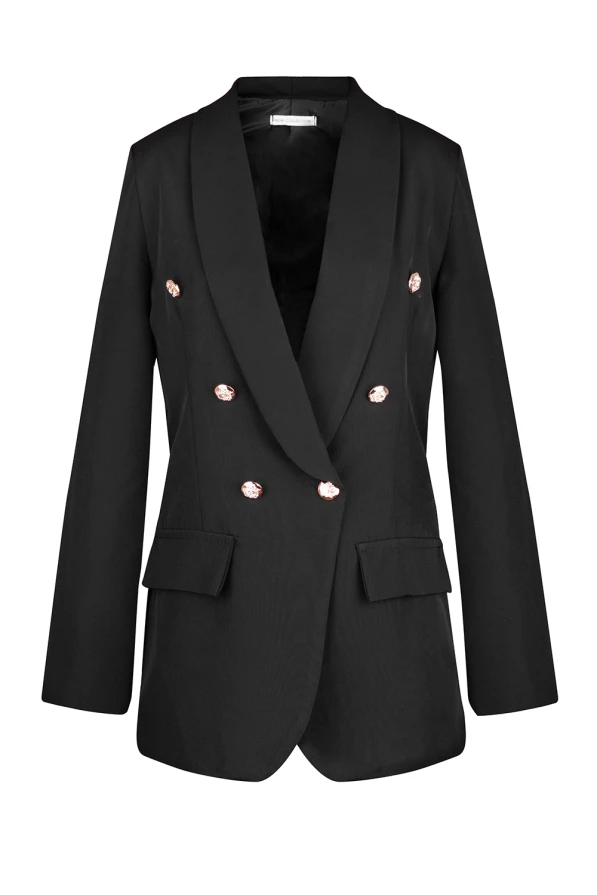 480-1 Elegant jacket with gold buttons - black