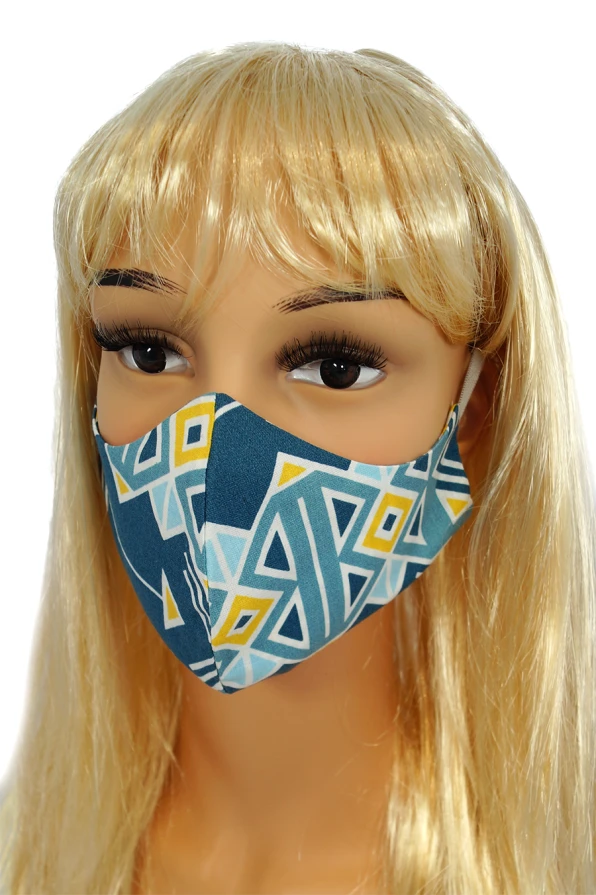 CV011 Reusable decorative masks - Dark blue arrows - 100% cotton - 2 pieces